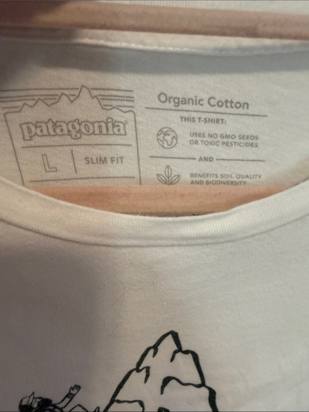 Patagonia Men’s White Graphic T-Shirt with Black Print